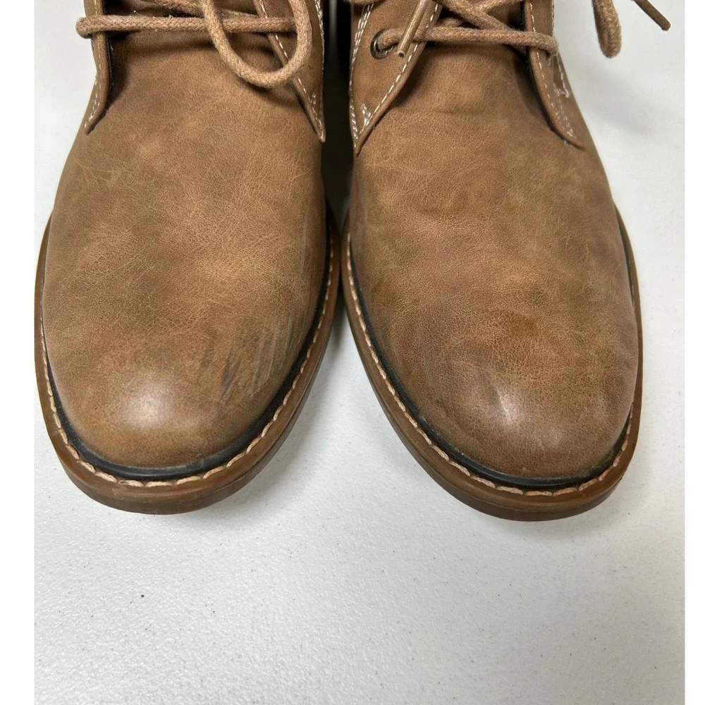 Freeman Hector Chukka Boots Men's Size 9 Brown Faux Leather Memory Foam Shoes